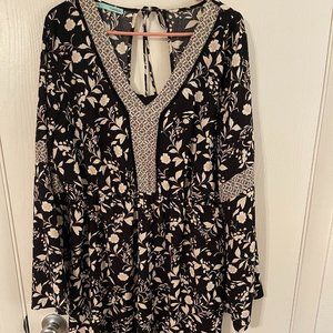 Black and White Floral Print Maurices Dress, Size XL